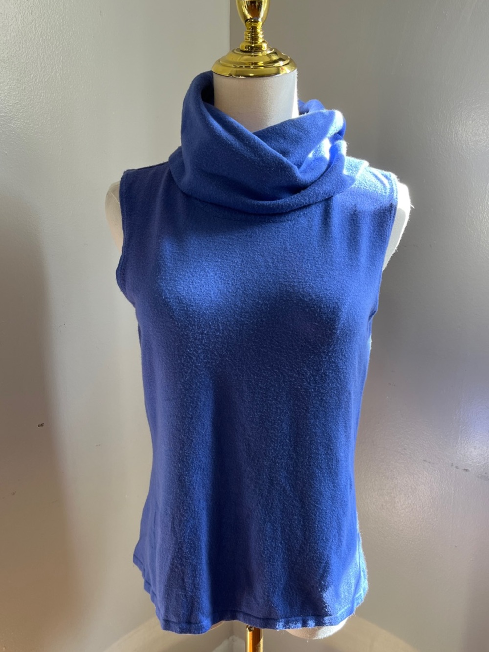 INC International Concepts Sleeveless Turtleneck Sweater in Cobalt Blue